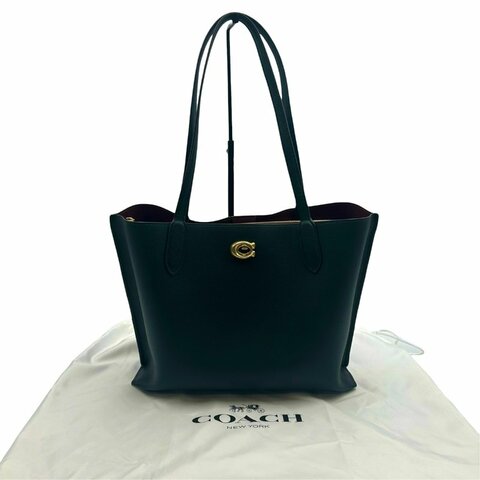 【美收精品】COACH  深綠色荔枝紋牛皮托特包 C-927【隔月月中將轉賣至日本 上架期限30天】