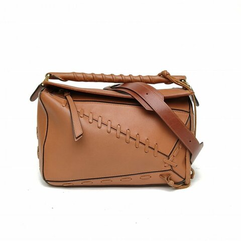 LOEWE Puzzle29幾何包中號棕色牛皮革肩背包