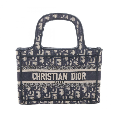 Christian Dior BOOK TOTE 迷你刺繡手提包 S5475ZRIW 帆布海軍藍二手