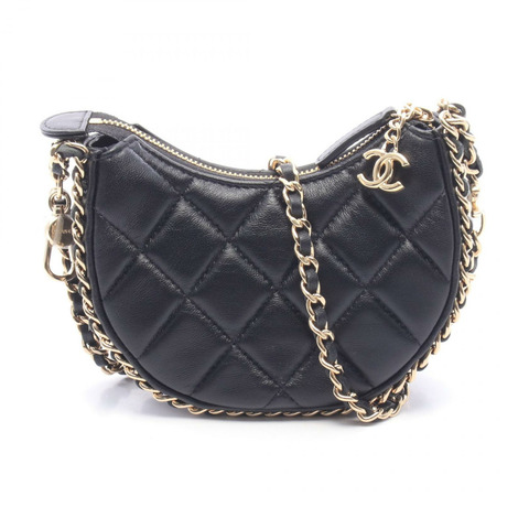 香奈兒 (CHANEL) Matelasse 小號 Hobo 鏈條單肩斜背包 AP3232B 皮革 BK 二手