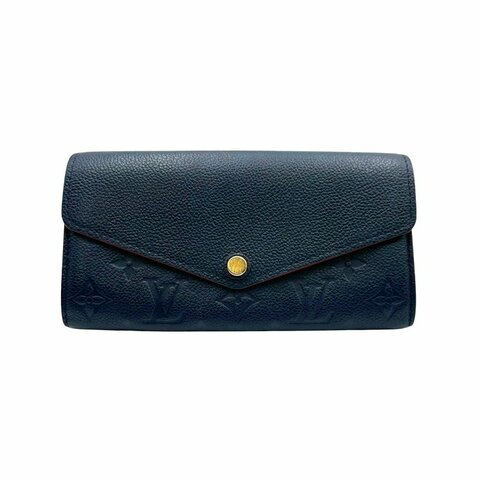 【美收精品】LOUIS VUITTON 壓花粒面牛皮製海軍藍長夾C-950【隔月月中將轉賣至日本 上架期限30天】