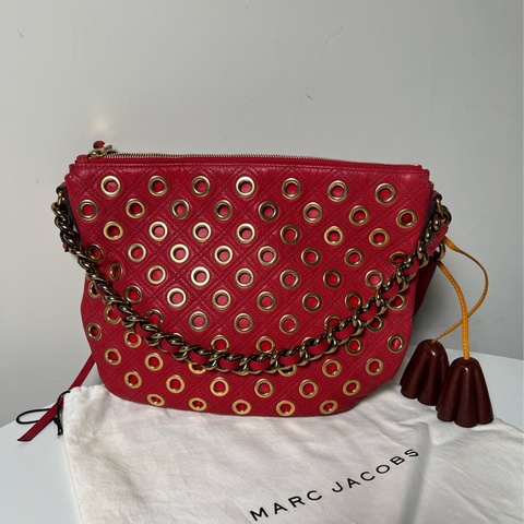 Marc Jacobs Quilted Eyelets Small Nomad Hobo 紅色手袋