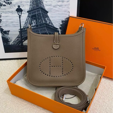 Hermes 大象灰金扣mini伊芙琳16