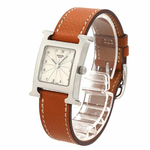 愛馬仕 H-Watch HH1 210 女士腕錶 銀色石英錶 H