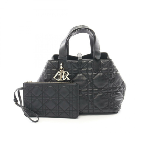 Dior Toujours 中型 Macrocannage 手袋 M28210SHJ 黑色皮革二手女士