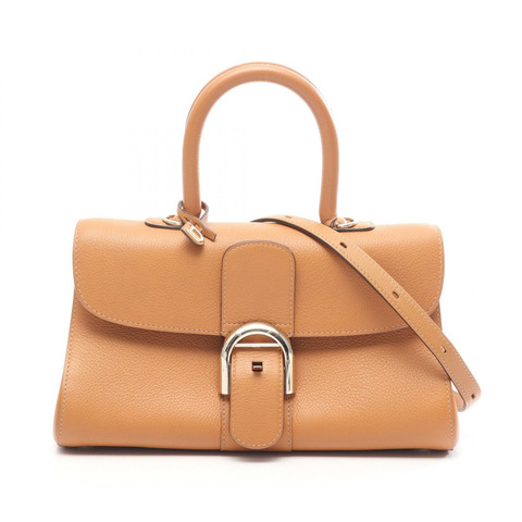 Delvaux Brillon East West Mini 2WAY 手提包，棕色皮革，二手女款