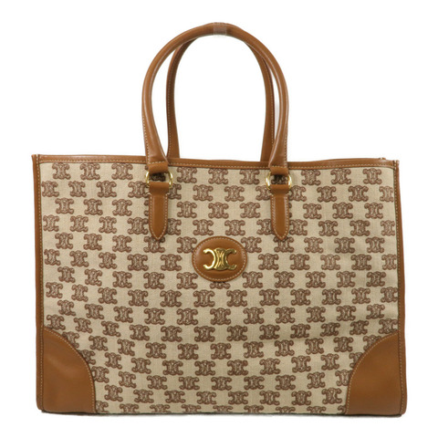 CELINE 帆布/牛皮皮革Horizontal Cabas Tote Bag手挽袋