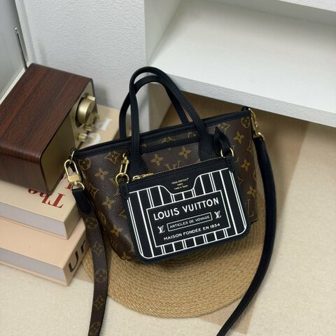🏷LV 路易威登．Neverfull Inside Out MM 雙面小托特 芯片款 M28347