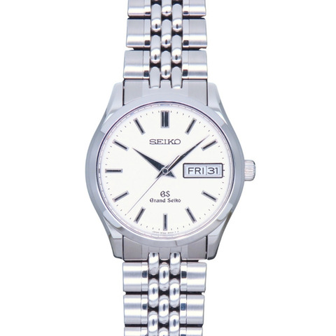 精工 Grand 9F83-9A00 不鏽鋼銀色錶盤白色星期/日期顯示男士腕錶 SEIKO