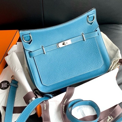 Hermes • 牛仔藍吉普賽Jypsiere 28 Tc皮銀釦