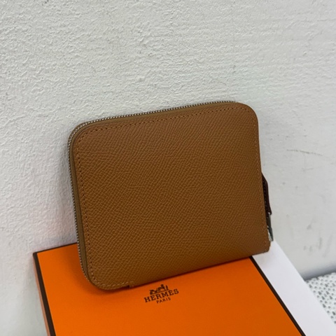 HERMES金棕絲巾短夾