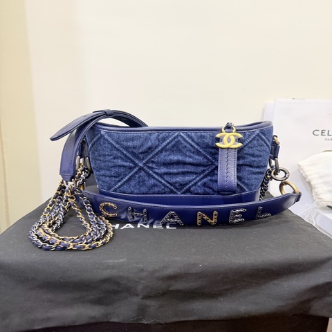 98🆕 CHANEL 限定款 丹寧藍皮穿鏈提把流浪包