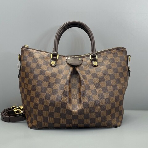 Louis Vuitton 餃子手提包棕棋盤格手提包肩背包