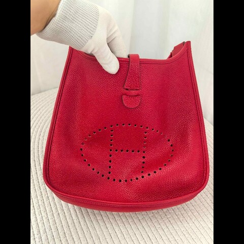 98♥️Hermes Evelyne29 紅色銀扣