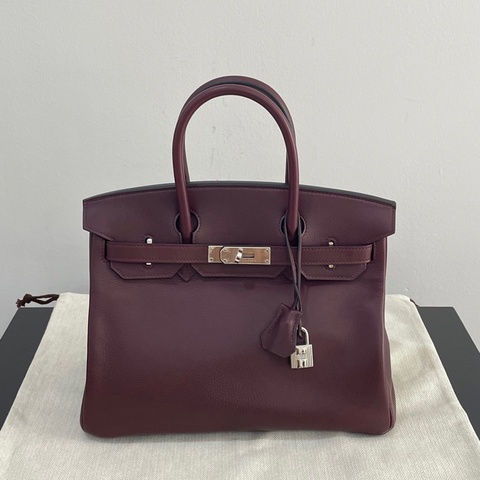 Hermes birkin30 西梅紫銀扣 evergrain皮 框M 原膜保存品