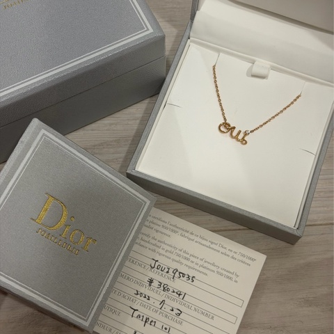 Dior oui玫瑰金項鍊
