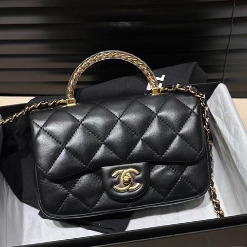 #全新全配🈶購證 #芯片款 #全網最低💰香奈兒黑金方胖子 壓克力手柄限定款