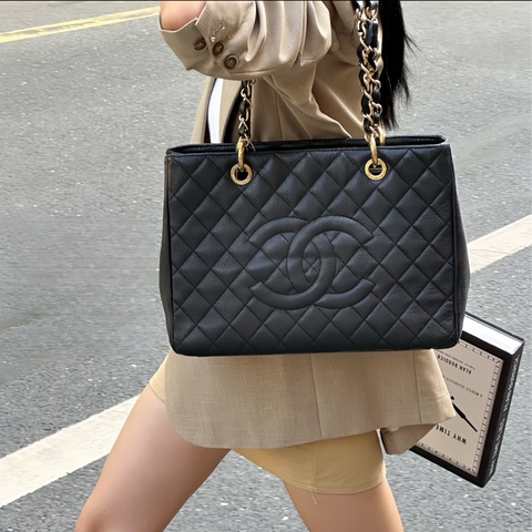 CHANEL 香奈兒 黑金 GST 經典托特包