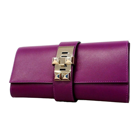 Hermes 手拿包 Pochette Medor Tadelakt Violet X Stamp 女款 OP018786