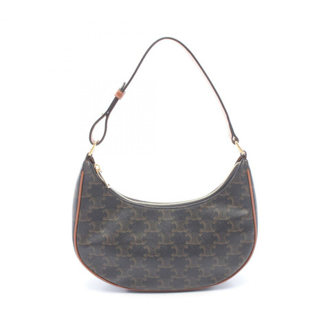 CELINE AVA Triomphe 肩背包 193952BZJ.04LU 帆布皮革 黑色 棕色 二手