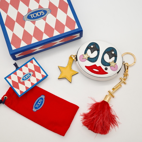Tod's Circus 馬戲團系列 白色 牛皮 拉鍊 錢包 -1