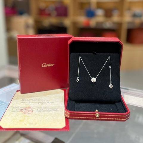 Cartier卡地亚D'AMOUR白金满钻飞碟项链