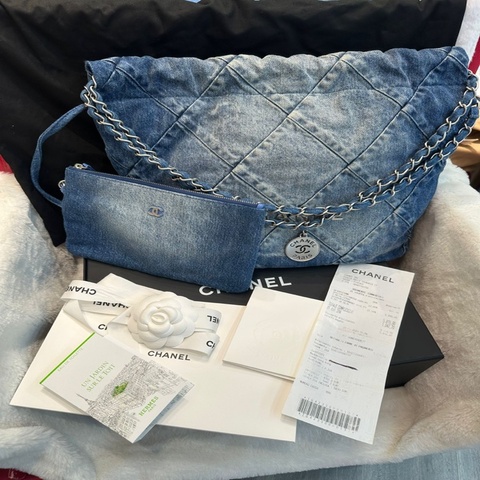 Chanel 22 牛仔布袋