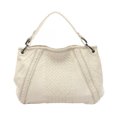 BOTTEGA VENETA Intrecciato 編織肩包 手提包 皮革 白色 二手 女士