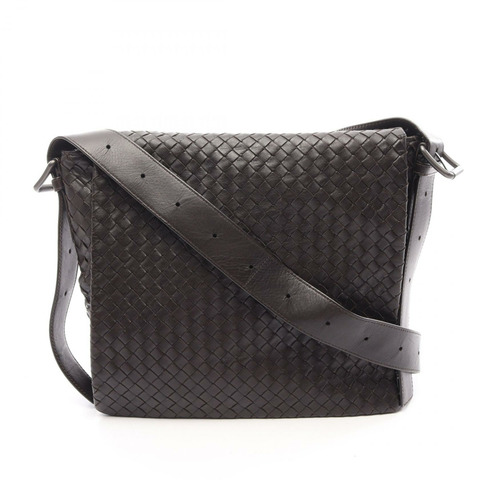 BOTTEGA VENETA 編織肩挎包 棕色皮革 二手 男士