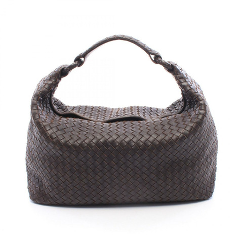 BOTTEGA VENETA 編織肩包 手提包 皮革 棕色 二手 女士