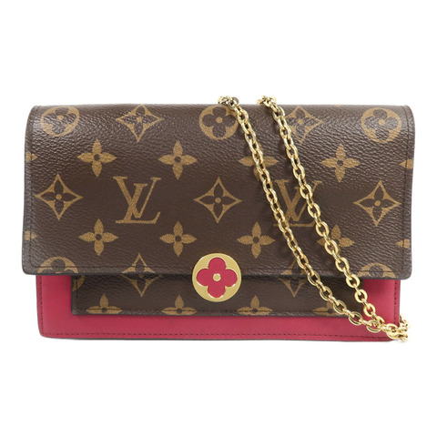 LOUIS VUITTON Monogram Portefeuille Flore鏈帶肩背袋