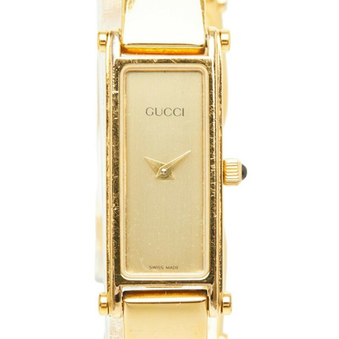 Gucci 1500L 石英手鐲腕錶，鍍金錶盤，女士 GUCCI