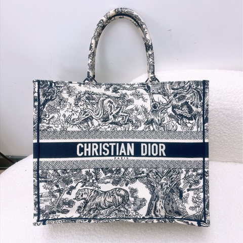 Dior book 深藍色動物園托特包大號