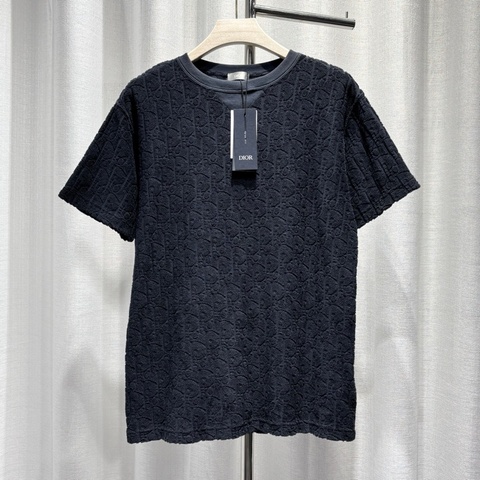 DIOR 迪奧 短袖 tee M碼 Oblique 滿印logo 藏青色