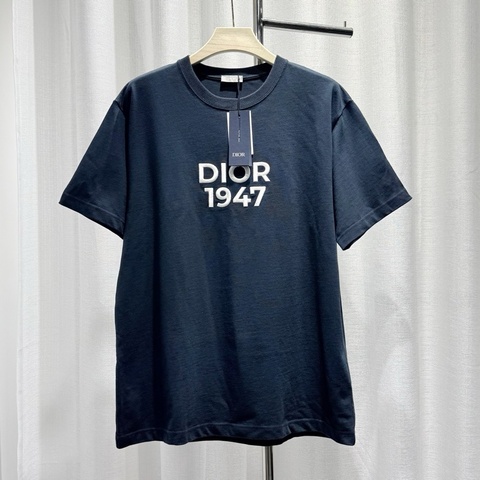DIOR 迪奧 短袖tee XL碼 SS24 1947 刺繡Logo 藍黑色