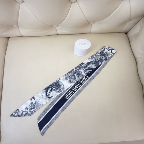 全新真品Dior Toile de Jouy Sauvage 深藍動物圖騰 Mitzah 絲巾 Twilly
