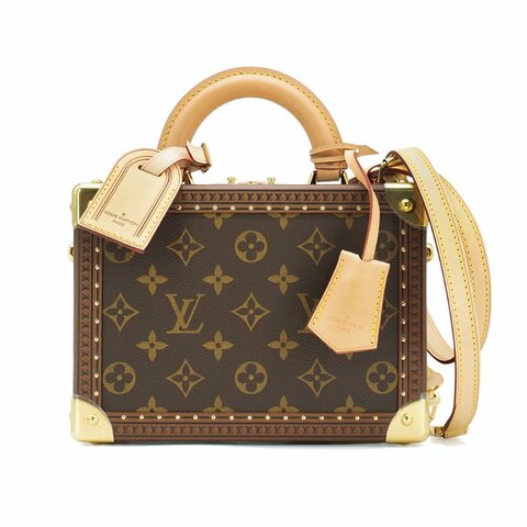 Louis Vuitton 展示品 Petite Valise 帆布印花手提/斜背兩用硬箱包-M(M20468-咖)