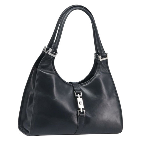 GUCCI Jackie 手提包 皮革 黑色 銀色 002 1067 正品 yk20730V