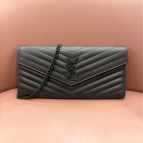 YSL 魚子醬信封式WOC All black