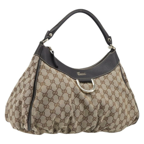 GUCCI GG帆布Abbey單肩包 米色 金色 189833 正品 yk20794V