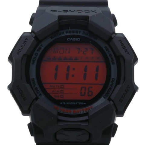 卡西歐 G-SHOCK GD-010 系列 GD-010BBR-1JF 數位手錶，紅色/黑色樹脂錶殼，男士數位手錶