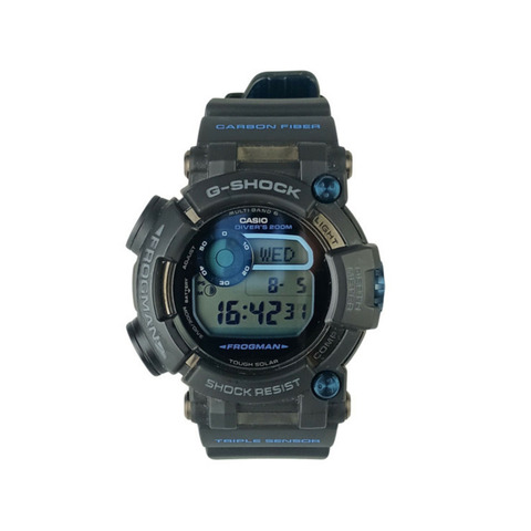 卡西歐 G-SHOCK Master of G - Sea Frogman GWF-D1000B-1JF 黑色不銹鋼樹脂男士太陽能電波手錶