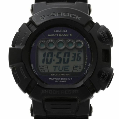 卡西歐 G-SHOCK Master of G MUDMAN GW-9000-1JF 黑色不鏽鋼樹脂男士數位手錶