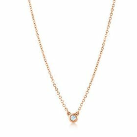 Tiffany蒂芙尼 ElsaPeretti單鑽項鏈18K玫瑰金