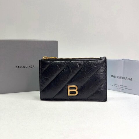 BALENCIAGA Crush揉製牛皮零錢卡包