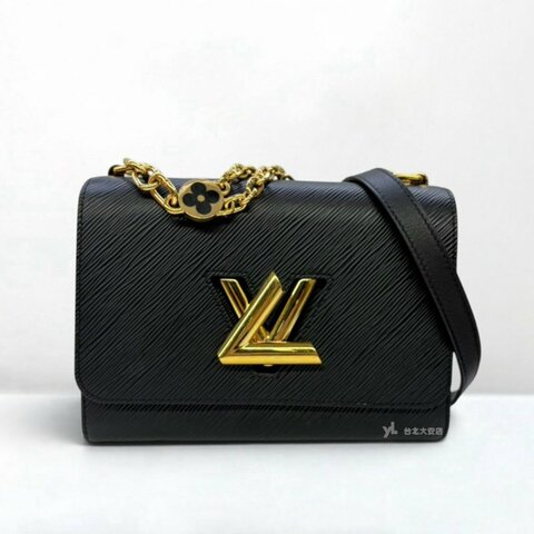 A13480-LV Twist MM 黑Epi金釦雙V轉釦下蓋斜背包 M59402