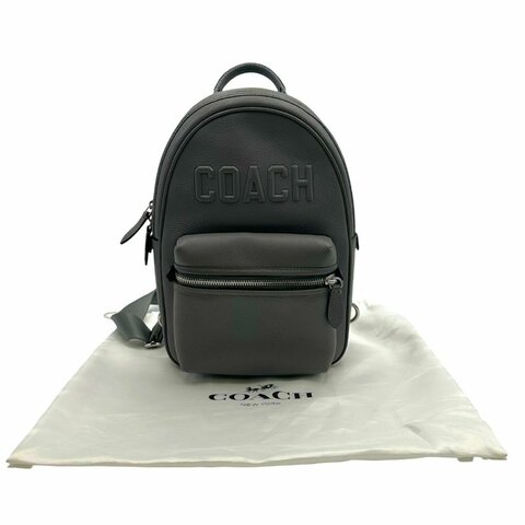 【美收精品】Coach 灰色荔枝紋斜背包 C-923【隔月月中將轉賣至日本 上架期限30天】