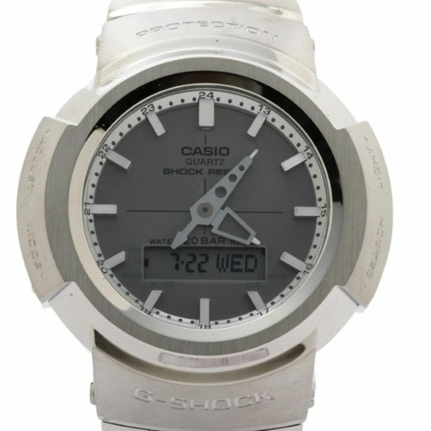 卡西歐 G-SHOCK 全金屬 AW-500 系列 AWM-500D-1A8JF 手錶，灰色/銀色，不銹鋼，金屬，男士