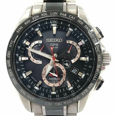 精工 Astron GPS 太陽能腕錶 SBXB041 黑色銀色鈦金屬陶瓷男士腕錶