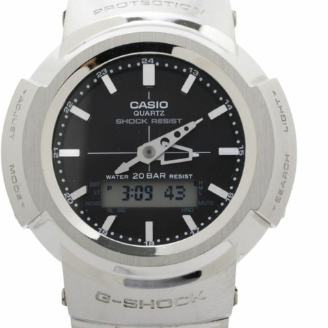 卡西歐 G-SHOCK 全金屬 AW-500 系列 AWM-500D-1AJF 黑色銀色不銹鋼男士手錶